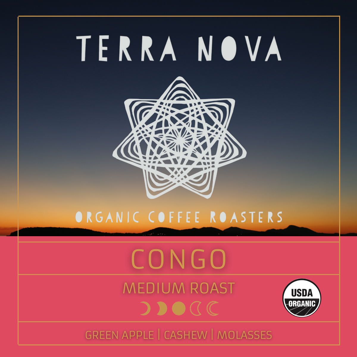 Organic fair trade Congo coffee. This complex brew is bright and crisp, and at the same time, soft and smooth. 