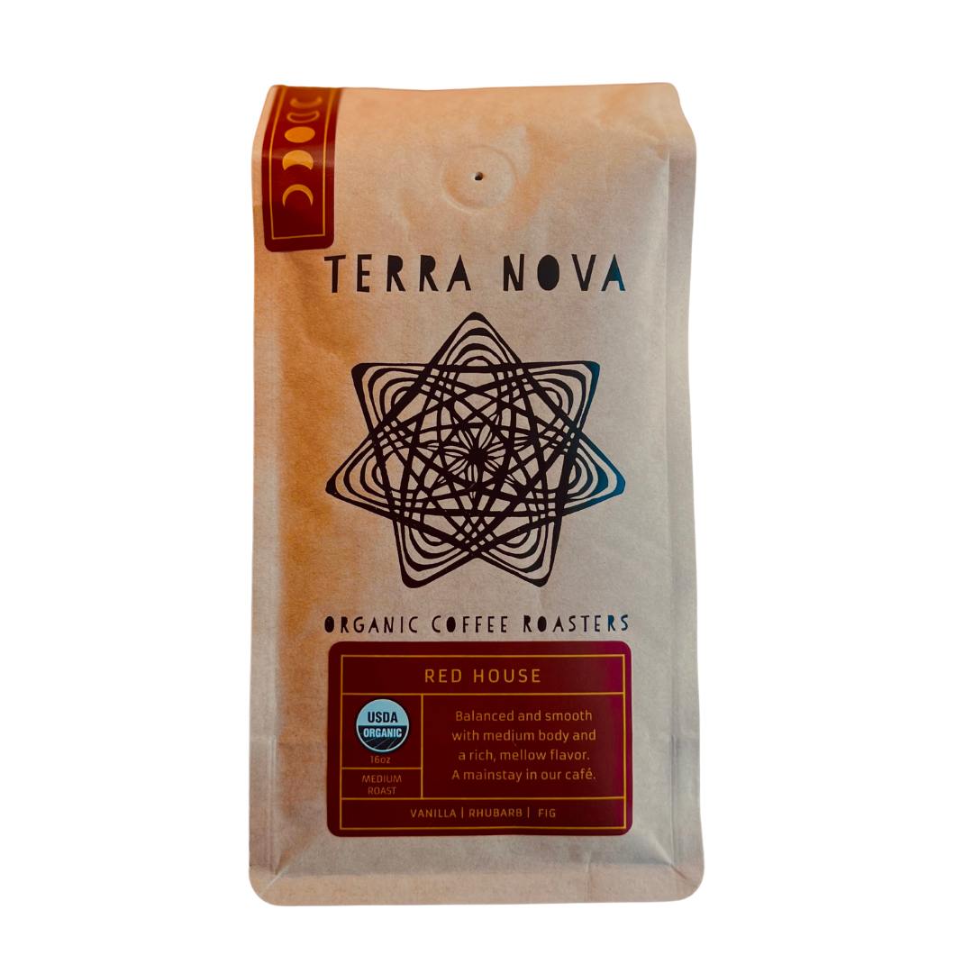 Terra Nova Organic Coffee Roasters bag on a white background