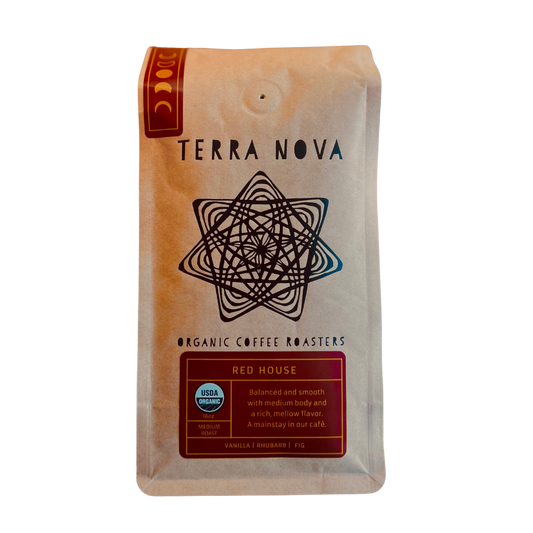 Terra Nova Organic Coffee Roasters bag on a white background