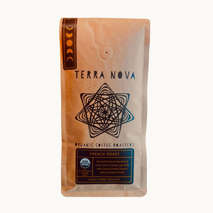 Terra Nova French Roast has a deliciously deep smoky flavor with a smooth finish. Our dark roast process reveals the signature dark chocolate color. French Roast is a distinctly aromatic, full-bodied coffee, with rich flavor. Freshly roasted. Packaged to order. This is a strong dark roast coffee. 