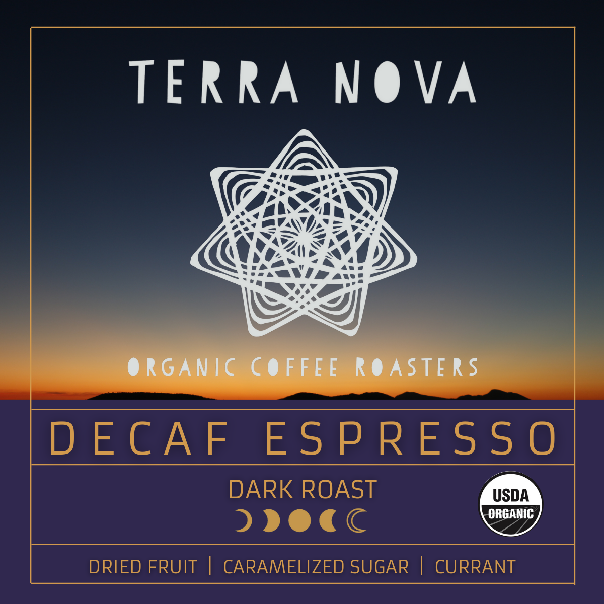 Decaf Espresso is smooth and deep with a full bodied, toasted flavor. Decaffeinated using the Swiss Water® Process. 