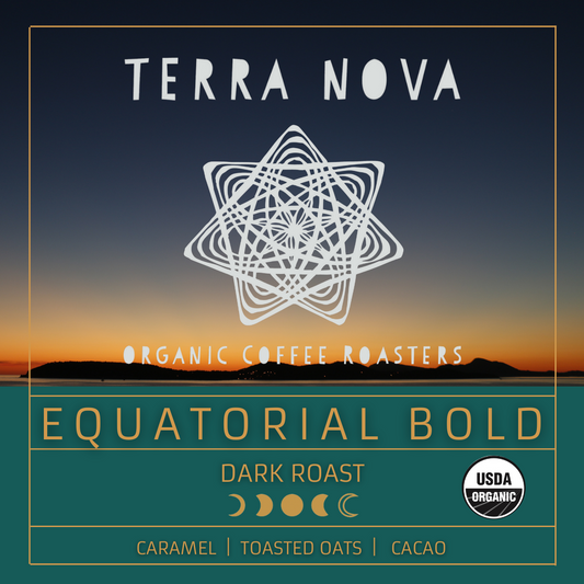 Equatorial Bold is distinctly robust and slightly smoky with mild acidity, satisfying aromas, and a smooth mouthfeel. 