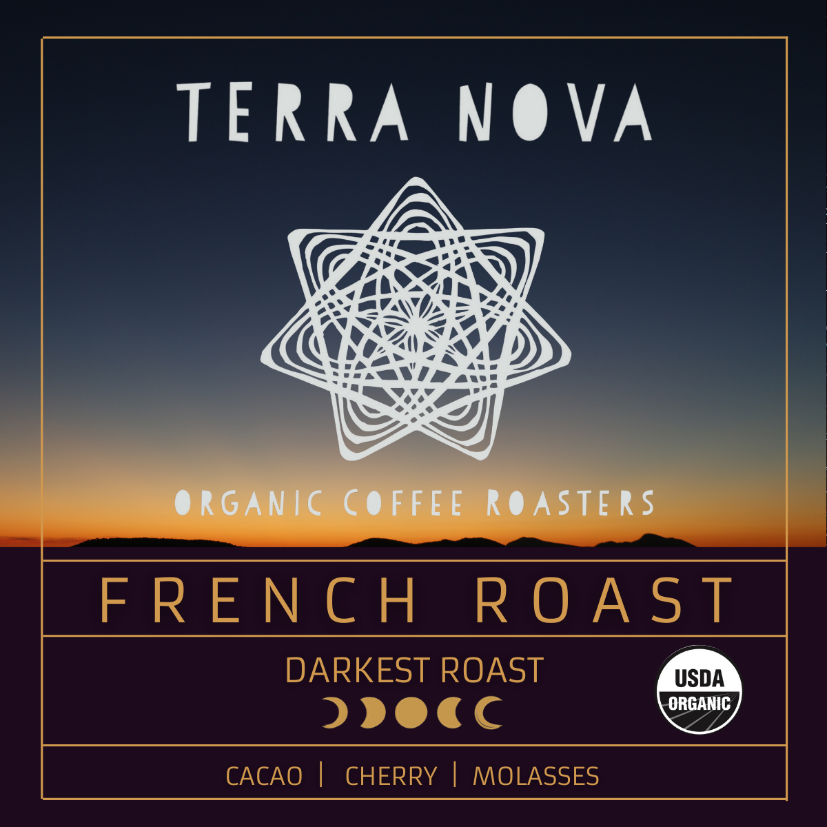 French Roast's beautiful black oily beans brew into a robust cup with deliciously smoky flavors and a smooth finish. 